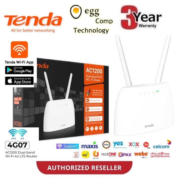 Tenda 4G07 AC1200 4G Mobile Wi-Fi Router- SIM Card/Hotspot Router/Modem ...