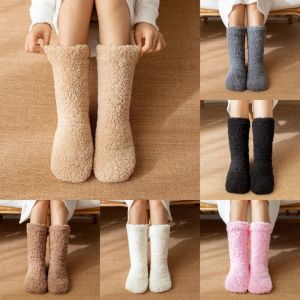 EUYRT Anti Slip Thick Thermal Socks Plush Fluffy Thickened Floor Socks Kawaii Fur Fleece Sock Women Men Women
