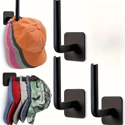 Hat Rack for Baseball Caps - Adhesive Hat Hooks for Wall Hat Hanger Storage Cap Organizer No Drill