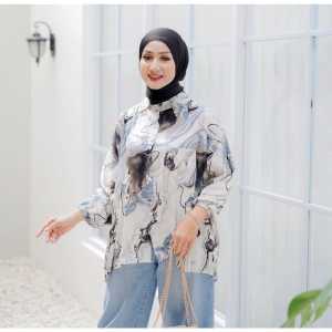 KEMEJA OVERSIZE WANITA MOTIF BIG SIZE JUMBO FULL KANCING