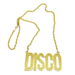 Disco Necklace Gold Chain Necklace 70s Party Necklace Disco Accessories for Men Women Halloween Cosplay Costume
