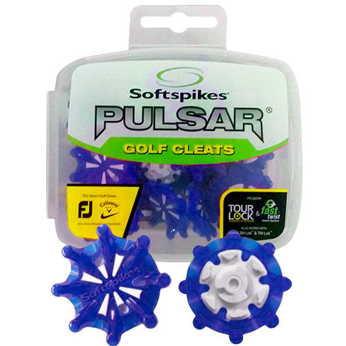 Spike SoftSpikes Pulsar Golf Cleats Tour Lock Blue **เหมาะกับพื้นหญ้าจริง