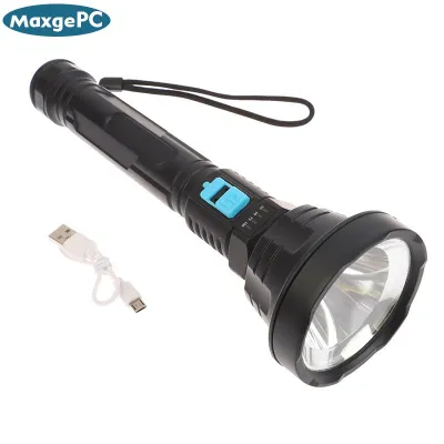 MaxgePC ABS LED Flashlights Rechargeable LED Torch With USB Cable Dimmable 3 Modes Flashlight For Camping Hiking Fishing