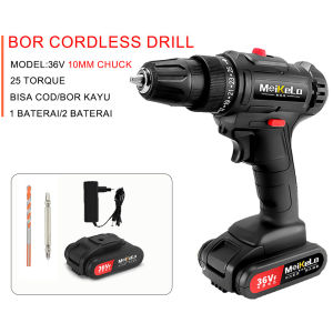 Impact Cordless Drill 38VF / Mesin Bor 2 Baterai tanpa kabel Untuk Tembok Beton/bor batre1 set lengkap murah/bor baterai/bor cas 2 baterai promo/bor casan murah komplit