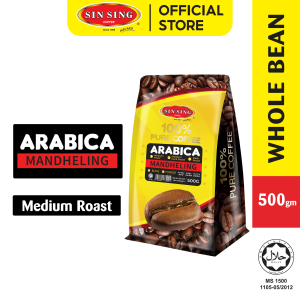 Sin Sing Coffee Bean Arabica Mandheling Biji Kopi 500g |Medium Roast / Panggang Sederhana (Halal)