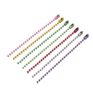 100Pcs Metal Colored Ball Beads Chain DIY Doll Tags Bracelet Jewelry Accessories Connectors Handicraft Materials