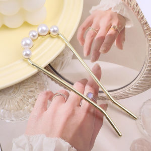 [Bubble Star] Kẹp Tóc Ngọc Trai Hàn Quốc ghim kẹp tóc vỏ kim loại hình chữ U đơn giản nữ Phụ Nữ Phụ kiện tạo kiểu tóc dụng cụ búi Trâm cài tóc