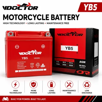 REMPIT YB5L YB5 YB5L-BS BATTERY EX5 KRISS EGO LC135 V1 E-BONUS NOUVOS SRL110 YB5L-BS