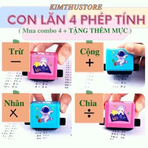 COMBO Con lăn phép tính /dấu mực máy in toán học nhật bản tạo phép tinh cộng trừ nhân chia nhật bản tạo 1000 phép tính - đủ 4 phép cho bé