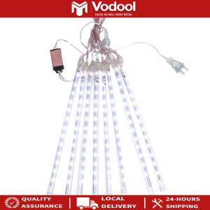 8Pcs 30CM LED Meteor Shower Rain Lights Wear Resist Dynamic Fairy String Light IP65 Waterproof Shiny Xmas Lights for Christmas Holiday Decoration