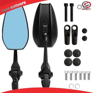 2Pcs Motorcycle Side Mirror Adjustable Anti-Glare Motorbike Handlebar Rear View Mirrors for Street Bicycle Motorbikes