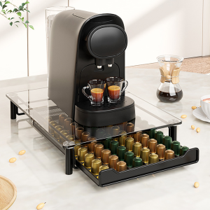 Maximize Your Coffee Capsule Storage! 60 - Pcs Nespresso Tempered Glass Drawer Coffee Pod Holder