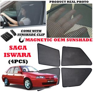 PROTON SAGA OLD ISWARA LMST Magnetic Sunshade OEM Custom Fit Car Door Window Cover Mesh Net UV Sunlight Protector Sun Protection