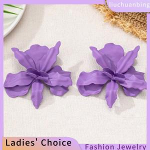 [COD] liuchuanbing Jewellery ต่างหูจีบดอกไม้ที่ไม่สม่ำเสมอสำหรับผู้หญิงย้อนยุคแฟชั่นหรูหราเครื่องประดับหูเครื่องประดับแฟชั่นงานแต่งงานของขวัญ
