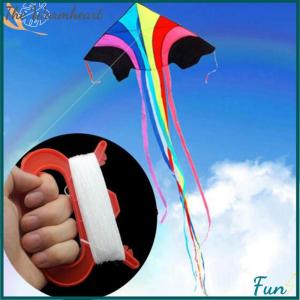 【The Warmheart】 50m Outdoor Fly Kite Line String with D Shape Winder Board Tool Kit