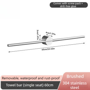 304 Stainless Steel Towel Rack Creative Towel Rack 30/40/50/60Cm Adjustable Length Durable Rustproof Simple Towel Bar Holder