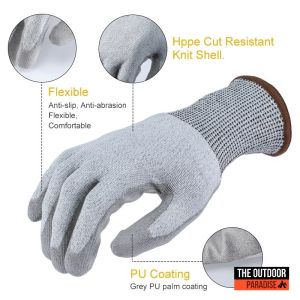 [STOK MALAYSIA] ANTI CUT/SLIP RESISTANT WORK SAFETY GLOVES WITH PU COATED (1 PAIRS)