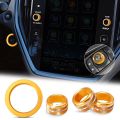 4Pcs Knob Cover for 2024 2025 Subaru Crosstrek Impreza Accessories, 2025 Forester, 2020-2025 Legacy Outback, 22-24 WRX 23-25 Ascent, Volume Tune, Start Stop Button Ring Rear Mirror Knob Cover(Gold). 