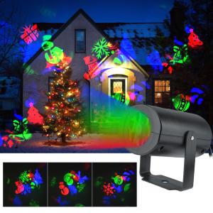 FREE Christmas decorations 12 Pattern Automatic Rotating Christmas LED Snowflake Projector Light Laser Projection Outdoor Waterproof Christmas lights Spotlight Night Lights Landscape Lamps Home Garden Party Decor