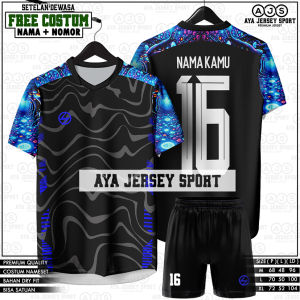 FREE COD Sablon Costum Nama Nomor Punggung Jersey PRINTING setelan terbaru FUTSAL BOLA VOLLYBAL