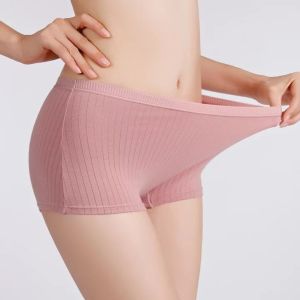 Women Antibacterial Seamless Safety Pant Cotton Mid Waist Panty