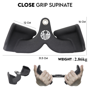 บาร์สำหรับดึงกล้ามเนื้อหลังและแขน Grip Handle Power Grips Cable Machine Accessories อุปกรณ์เสริมสำหรับฟิตเนส มือจับแบบดึงลงสูงทนทานกันลื่น