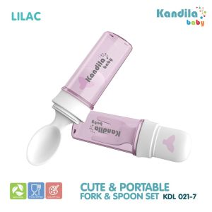 KANDILA CUTE & PORTABLE FORK & SPOON / KDL 021-7 / GARPU & SENDOK PORTABLE UNTUK ANAK BAYI