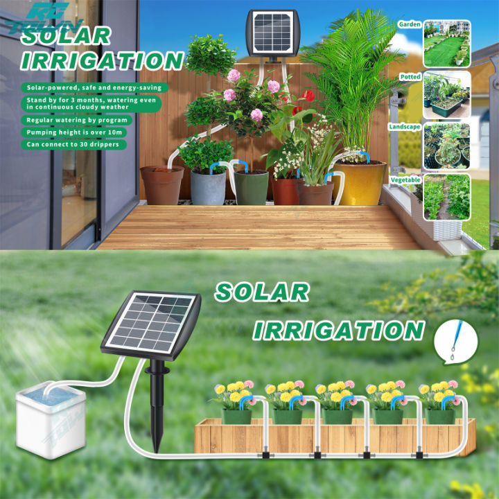 Solar Drip Automatic Irrigation Kit Rechargeable Self Watering ...