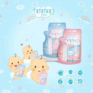 รุ่น 3 กล่อง RiRiKo ถุงเก็บน้ำนมลายน่ารัก, ขนาด 8 oz., 1 กล่องมี 25 ถุง
