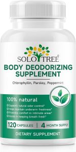 Body Deodorizing Supplement - Chlorophyll Pills for Internal Odor Control Fresh Breath and Digestive Support - Helps Reduce Body & Breath Odor from Within for Women and Men