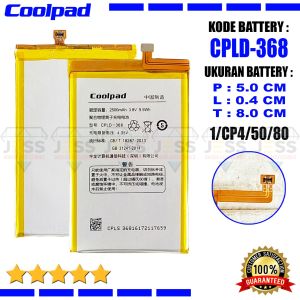 Baterai Battery Original Universal CPLD-368 / CPLD368 Compatible Hp Coolpad Shine R106 / T2-C01 / Y75 / Y76 / Y80C / Y80D / Y90 4G LTE Ukuran Batre Panjang 5.0cm x Lebar 0.4cm x Tinggi 8.0cm