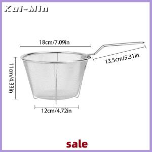 Kui-Min Hot Pháp chip chiên Lọc Giỏ thép không gỉ sâu Fry giỏ bếp Vòng Nồi chiên dây lưới với xử lý dây colander lưới