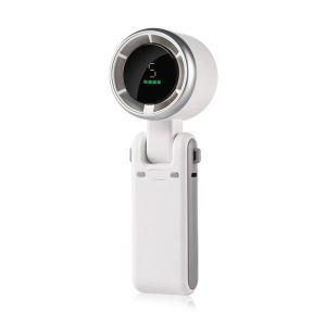 Rosy Recess Portable Digital Handheld Fan with High-Speed Turbine and 5-Speed Settings