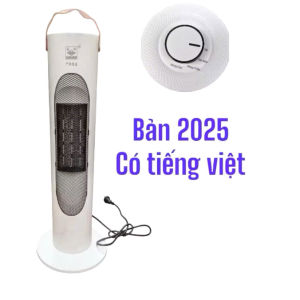 Quạt Sưởi Gốm Ceramic 2000W Dáng Đứng Cao Cấp 2025 Có Tiếng Việt 3 Chế Độ Gió An Toàn Tiết Kiệm Điện