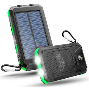 Solar Power Bank Flash Light Dual แบตสำรอง พลังงานแสงอาทิตย์ มีเข็มทิศและตัวไฟฉายในตัว