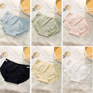 2025 panty women 12 pcs set Ice Silk simless panty student M-L size summer Thin cotton breathable comfortable antibacterial mid-rise briefs
