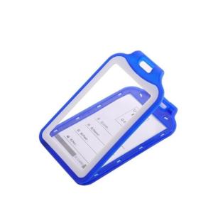 SYX T905 Double Sided ID Card Holder PP Plastic ID Badge Holder 12x8cm Waterproof Protective Sleeve for Identification Cards Drivers License Work Badge Student ID Access Card with Neck Strap