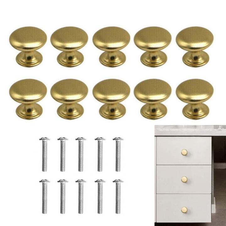 DUERE Home Kitchen Round DIY Brass Brushed Hardware Drawer Knobs ...