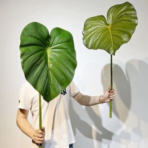 STARRY Plastic Artificial Calla Leaves Lifelike Green Plants Crane King Fern Leaf Rain Forest Landscape Non-Fading Faux Plant Home Decor