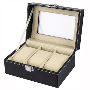 Watch box 8 Grids Watch Storage Organizer Box Ring Collection Boxes SBH-3 (Black)