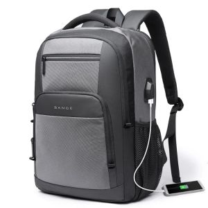 BANGE Lightweight 15.6 Inch Laptop Backpack Waterproof USB Charge Port Multifunctional Travel Hiking School Bag Mochila for Men