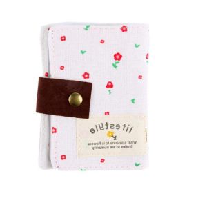 Dompet Kartu Kanvas Motif Floral Bunga US 20 Slot Kartu Canvas Dompet Kanvas Wanita