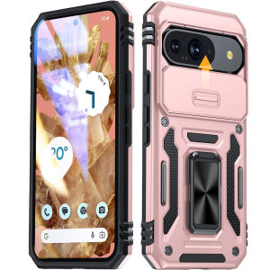for Google Pixel 10 Pro XL Case with Slide Camera Cover 360° Rotatable Kickstand Military Grade Shockproof Case for Pixel 10/10 Pro CasePixel 9 Pro XL/9 Pro/9A/9/8 Pro/8A/7 Pro/7