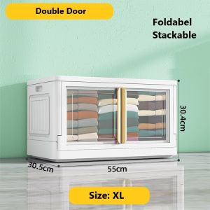 Storage Box Foldable Stackable Storage Container Big Capacity Multi-purpose