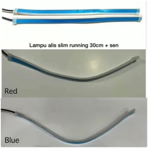 LAMPU ALIS DRL 30 CM RUNNING SEPASANG 2 PCS UNTUK MOTOR DAN MOBIL UNIVERSAL WARNA MERAH BIRU PUTIH