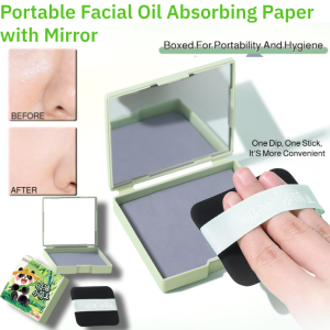 Portable Facial Oil Absorbing Paper with Mirror  for Men And Women Facial Oil Control Paper Professional Oil Control Tool
