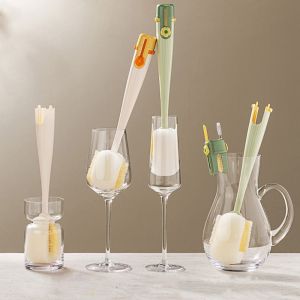 A4QUT สะดวกสบายๆ เครื่องมือล้างถ้วย5-in-1 อเนกประสงค์อเนกประสงค์ ด้ามจับแบบยาว แปรงทำความสะอาดขวดนม ใช้งานได้จริง ที่ทำความสะอาดขวดน้ำ แปรงขวดซิลิโคน เด็กวัยหัดเดิน