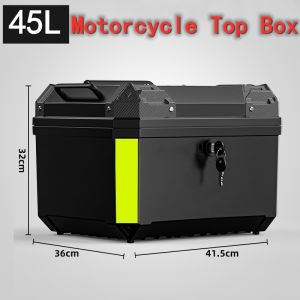 45L Motorcycle Top Box Motorcycle Trunk Luggage storage box Oversize Tail box WITH Eflective Strip