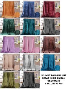 SELIMUT BULU DEWASA POLOS HALUS TEBAL LEMBUT UKUR 200X230