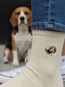 IDENTITY Apparel Pup Culture Collection Embroidered Basic Quarter Length Mid Cut Cotton Socks